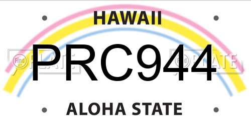 PRC944 Hawaii License Plate