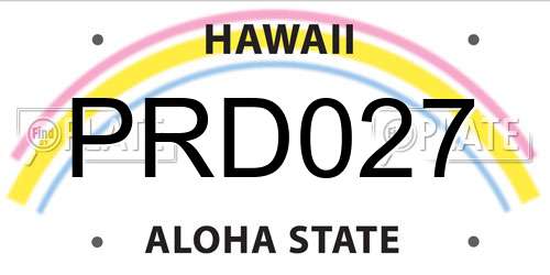 PRD027 Hawaii License Plate