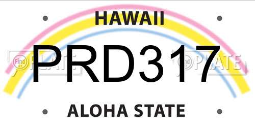PRD317 Hawaii License Plate