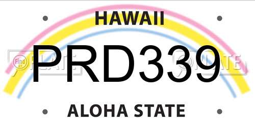 PRD339 Hawaii License Plate
