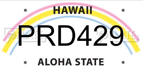 PRD429 Hawaii License Plate