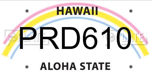 PRD610 Hawaii License Plate