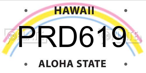 PRD619 Hawaii License Plate