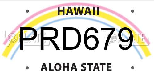 PRD679 Hawaii License Plate