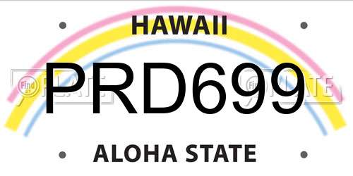 PRD699 Hawaii License Plate