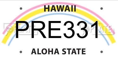 PRE331 Hawaii License Plate