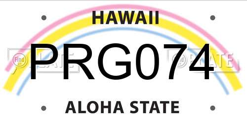 PRG074 Hawaii License Plate