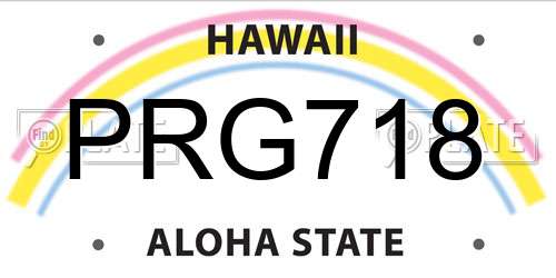 PRG718 Hawaii License Plate