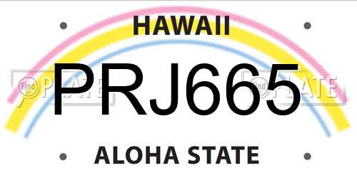 PRJ665 Hawaii License Plate