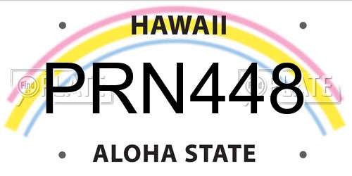PRN448 Hawaii License Plate