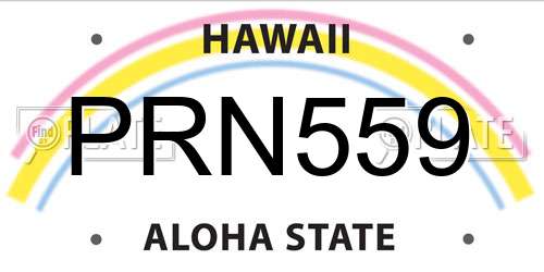 PRN559 Hawaii License Plate
