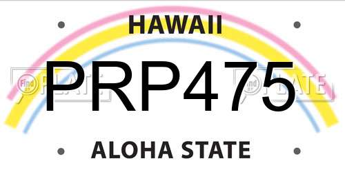 PRP475 Hawaii License Plate