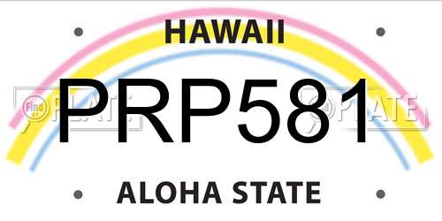 PRP581 Hawaii License Plate