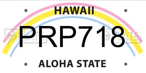 PRP718 Hawaii License Plate