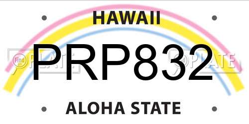 PRP832 Hawaii License Plate