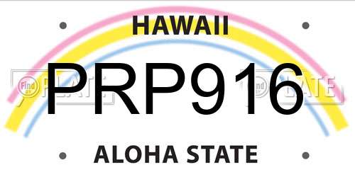 PRP916 Hawaii License Plate