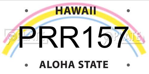 PRR157 Hawaii License Plate