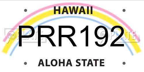 PRR192 Hawaii License Plate