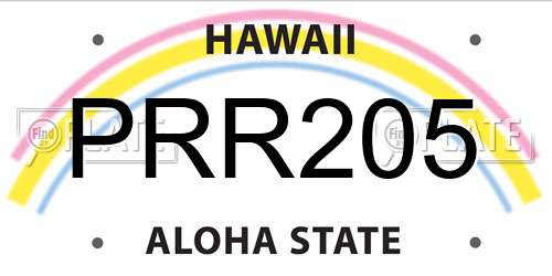 PRR205 Hawaii License Plate