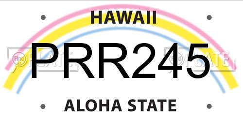 PRR245 Hawaii License Plate
