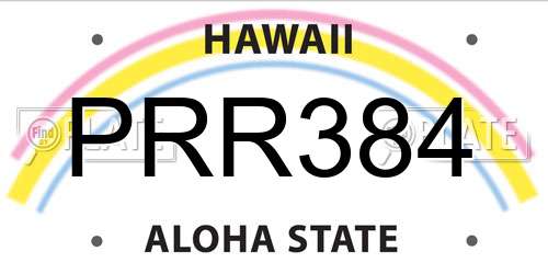 PRR384 Hawaii License Plate