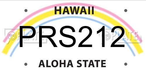 PRS212 Hawaii License Plate