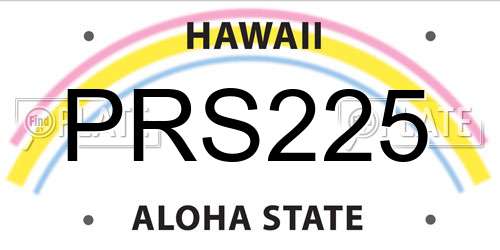 PRS225 Hawaii License Plate