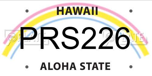PRS226 Hawaii License Plate