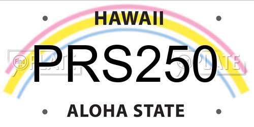 PRS250 Hawaii License Plate