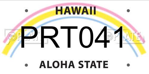 PRT041 Hawaii License Plate