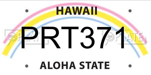 PRT371 Hawaii License Plate