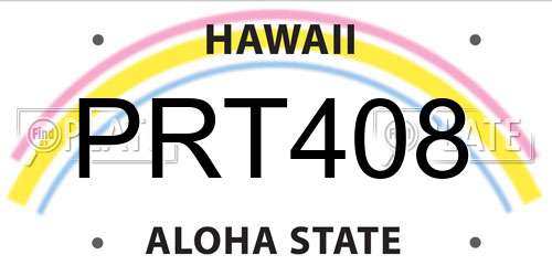 PRT408 Hawaii License Plate