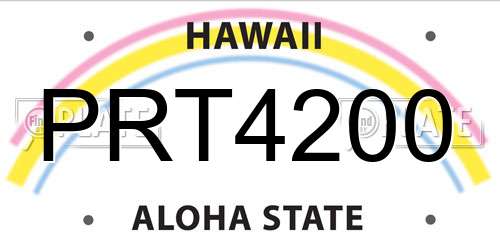 PRT4200 Hawaii License Plate