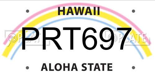 PRT697 Hawaii License Plate