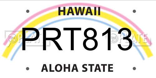 PRT813 Hawaii License Plate