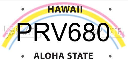 PRV680 Hawaii License Plate