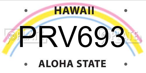 PRV693 Hawaii License Plate