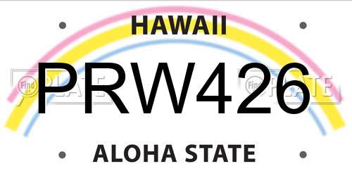 PRW426 Hawaii License Plate