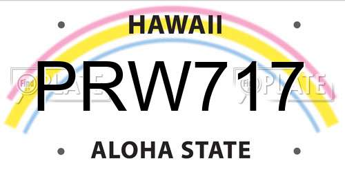 PRW717 Hawaii License Plate