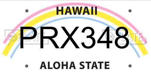 PRX348 Hawaii License Plate