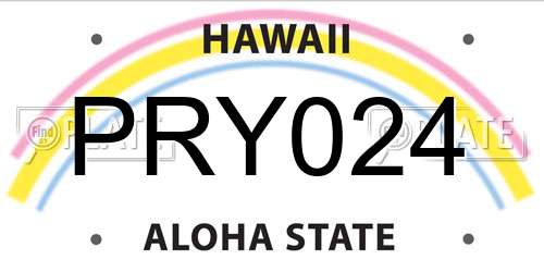 PRY024 Hawaii License Plate