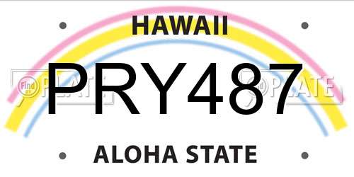 PRY487 Hawaii License Plate