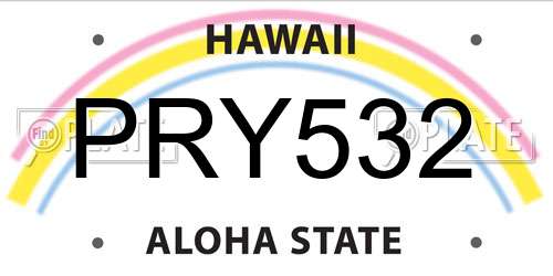 PRY532 Hawaii License Plate