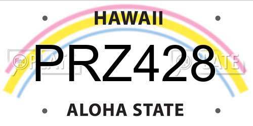 PRZ428 Hawaii License Plate