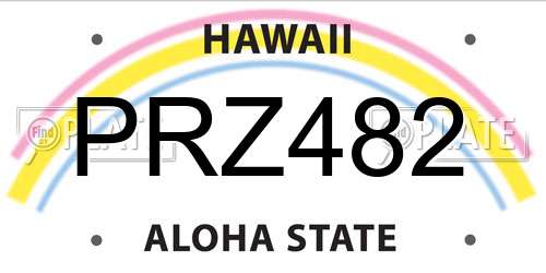 PRZ482 Hawaii License Plate