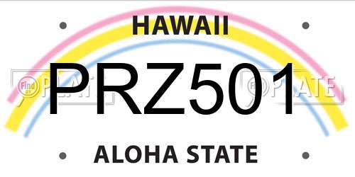 PRZ501 Hawaii License Plate