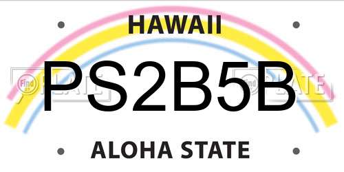 PS2B5B Hawaii License Plate