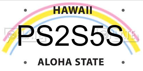 PS2S5S Hawaii License Plate