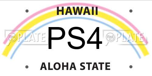 PS4 Hawaii License Plate