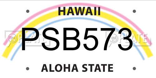 PSB573 Hawaii License Plate